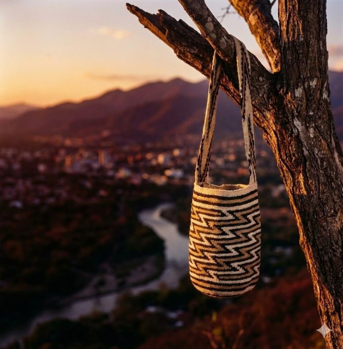 En el Aeropuerto Alfonso López o en el centro de Valledupar, la mochila arhuaca se repite como un símbolo cotidiano. Usada por locales y visitantes, esta pieza ancestral refleja la tensión entre lo sagrado y lo comercial, y posiciona a la ciudad como epicentro de un debate cultural silencioso.