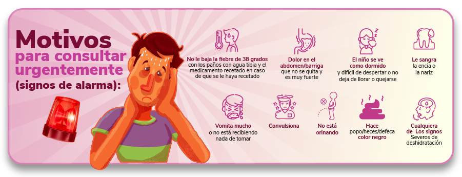 Signos de alarma del dengue en niños y motivos para consultar de urgencia