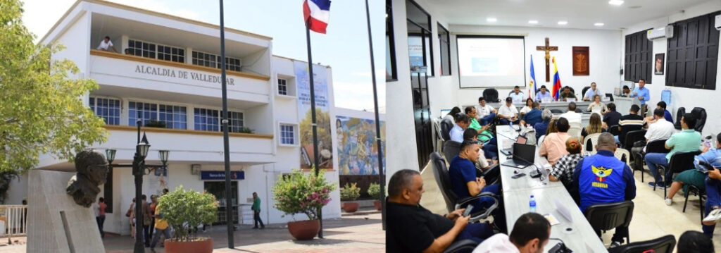 Sede de la Alcaldía y sesión institucional en Valledupar en medio del debate por embargos por impuesto predial.