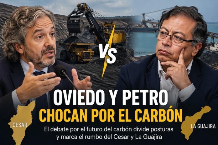 Juan Daniel Oviedo y Gustavo Petro en debate sobre el carbón en Cesar y La Guajira