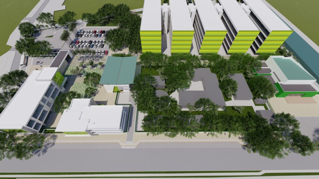 Render del proyecto de la sede de la UPC en La Jagua de Ibirico con infraestructura académica