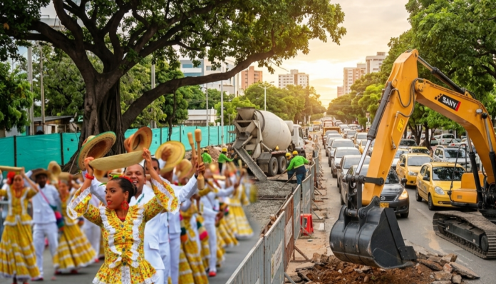 Obras Avenida Simón Bolívar Valledupar caos de movilidad y Desfile de Piloneras Festival Vallenato.