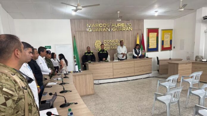 Consejo de seguridad en Maicao con presencia del INPEC, Ejército, Policía y Alcaldía tras masacre.