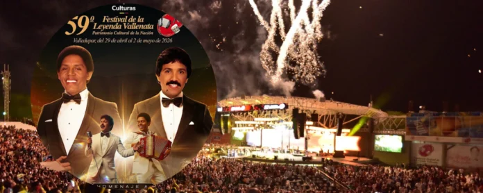 Inauguración oficial de Valledupar en el Festival Vallenato 2026 con espectáculo de fuegos artificiales y homenaje al Binomio de Oro.