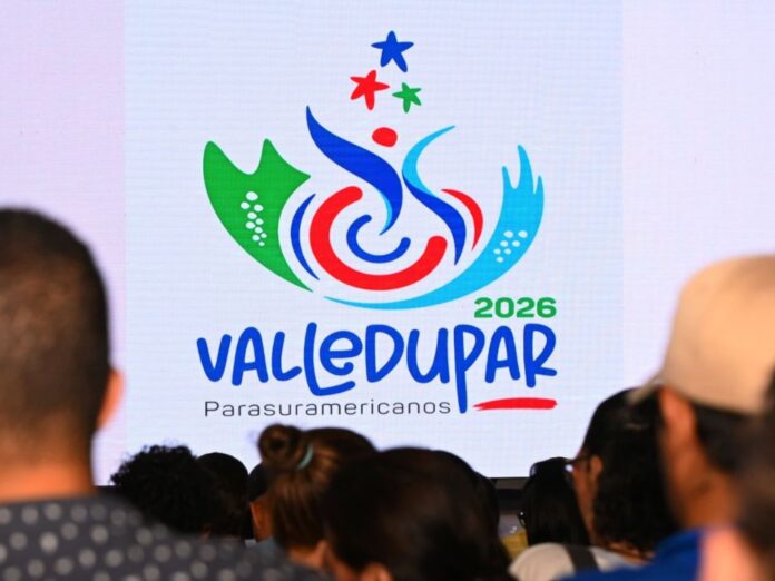 Logo oficial de los Juegos Parasuramericanos Valledupar 2026 presentado durante el lanzamiento del evento deportivo.
