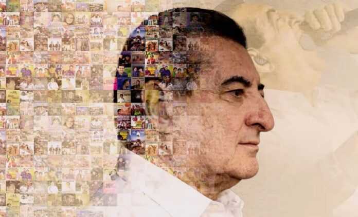 Mosaico artístico de Jorge Oñate, memoria inmortal, compuesto por carátulas de sus álbumes discográficos más icónicos.