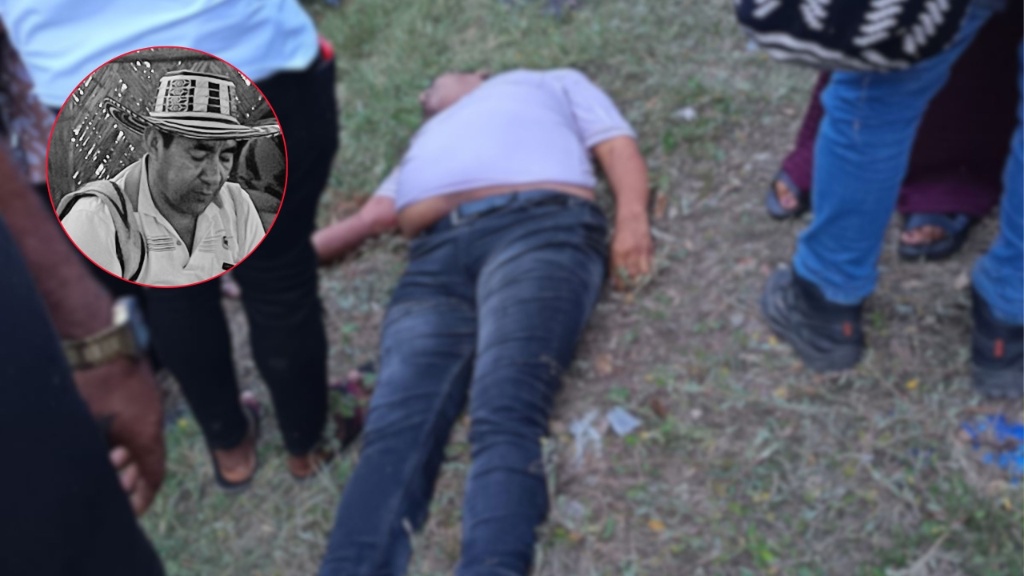 Montaje de escena de accidente y retrato de Jhony Mejía Loperena con sombrero vueltiao.