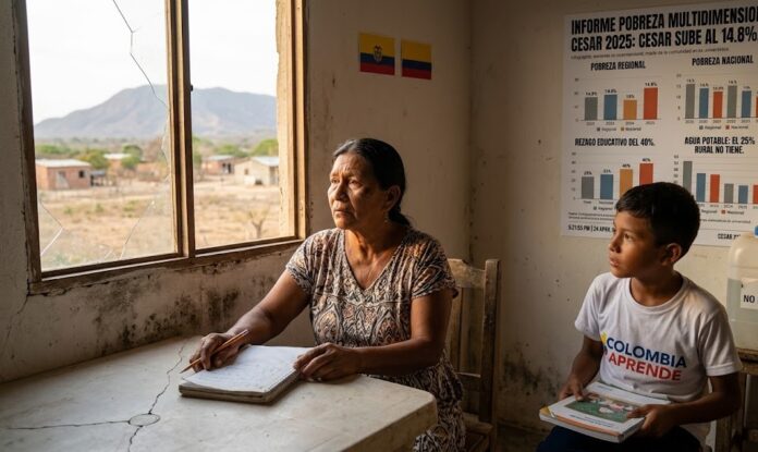 Una familia en zona rural del departamento evidencia las carencias y el aumento de la pobreza en el Cesar según el informe de CESORE.