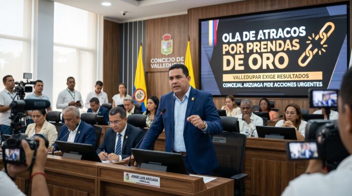 Concejal Jorge Luis Arzuaga denuncia el robo de joyas en Valledupar y exige controles a compraventas.