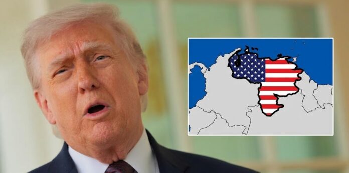 Mapa publicado por Donald Trump donde Venezuela aparece con la bandera de EE. UU. como el estado 51.