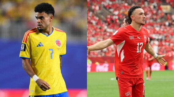 Luis Díaz durante el partido entre Colombia y Suiza por los octavos de final del Mundial 2026.