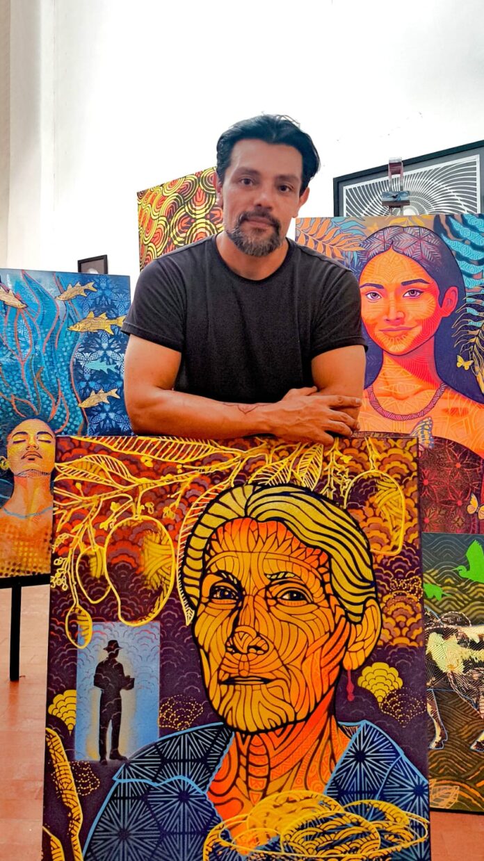 Exposición de Rafael Escalona en la UPC de Valledupar con obras del artista Fernando Santos inspiradas en la música vallenata.